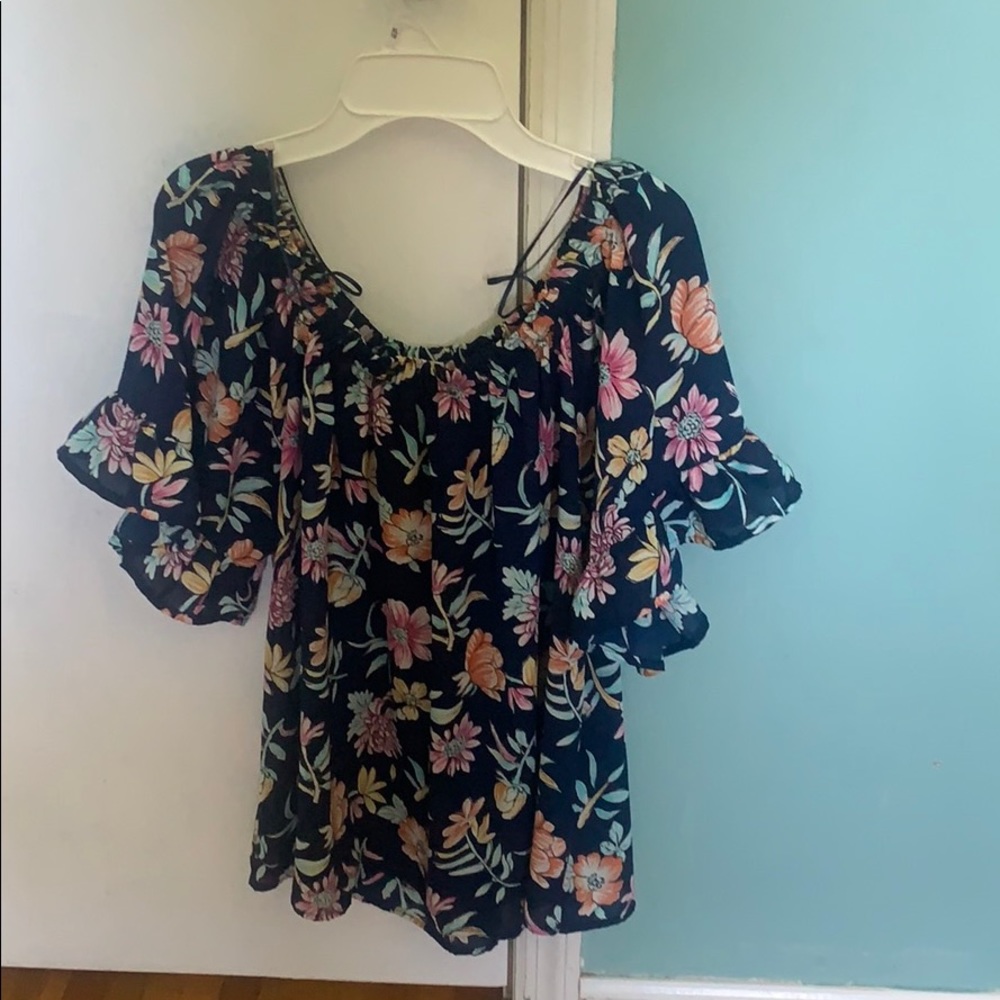 Off the shoulder floral blouse